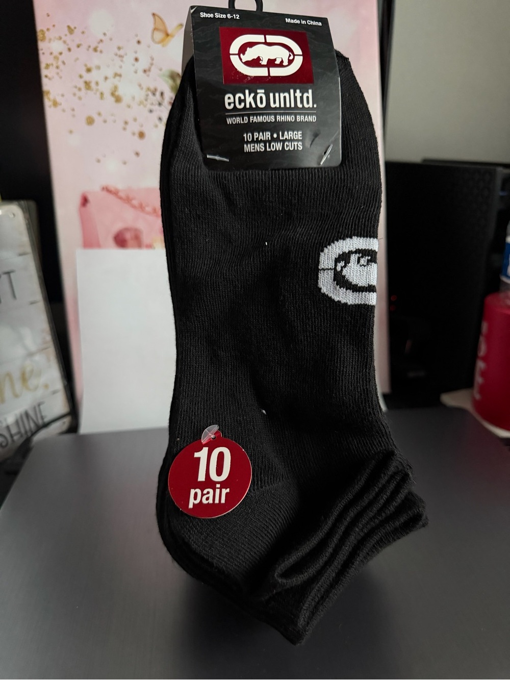 Ecko Unlimited Men’s Black Low Cut Socks - 10 Pair